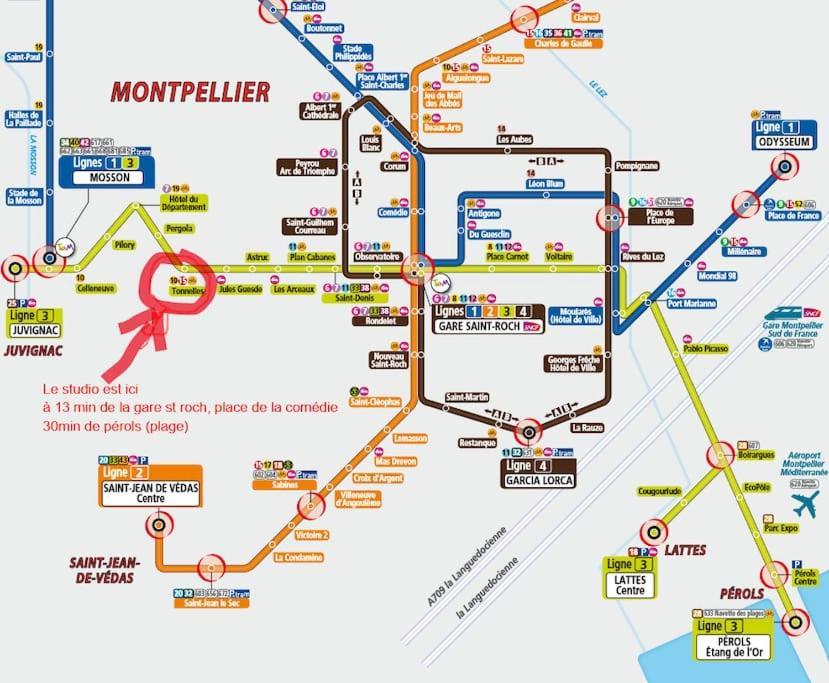 Studio 50M Tram Parking Gratuit 13Min Gare Montpellier Exterior photo